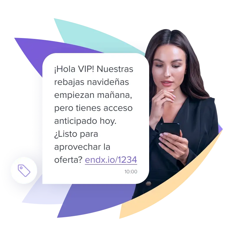 mujer recibe SMS Online