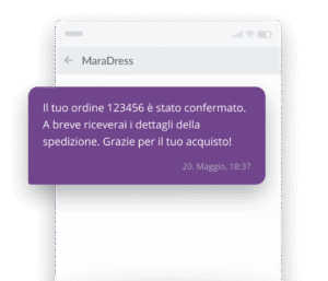 esempio SMS transazionale per e-commerce