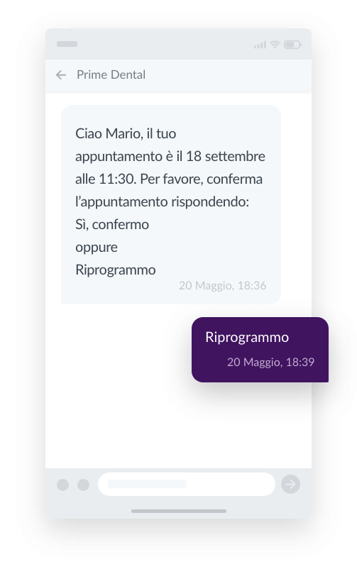 Modelli SMS pronti all'uso - Reminder appuntamento