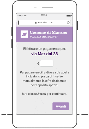 gif con esempio di utilizzo mobile payment in ambito pubblica amministrazione