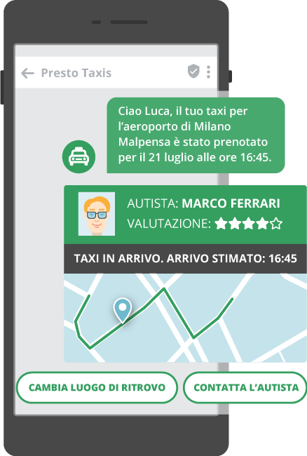 messaggio RCS taxi