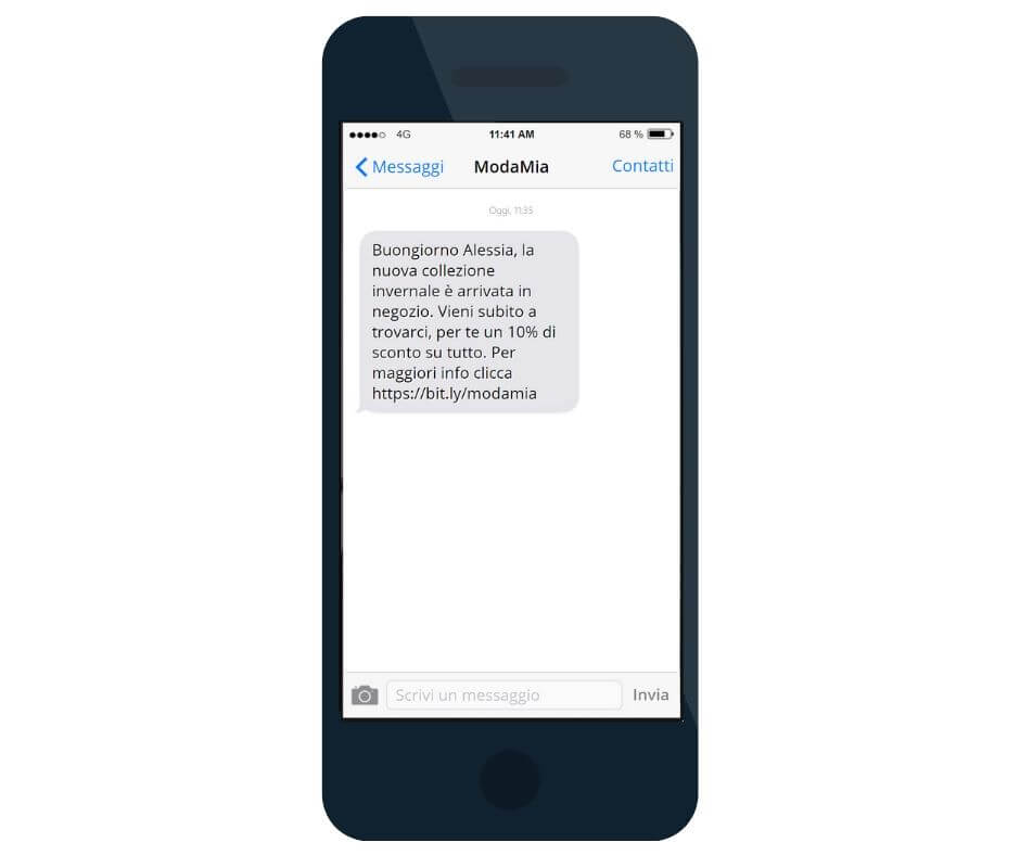 Inviare SMS ai clienti - formato sms