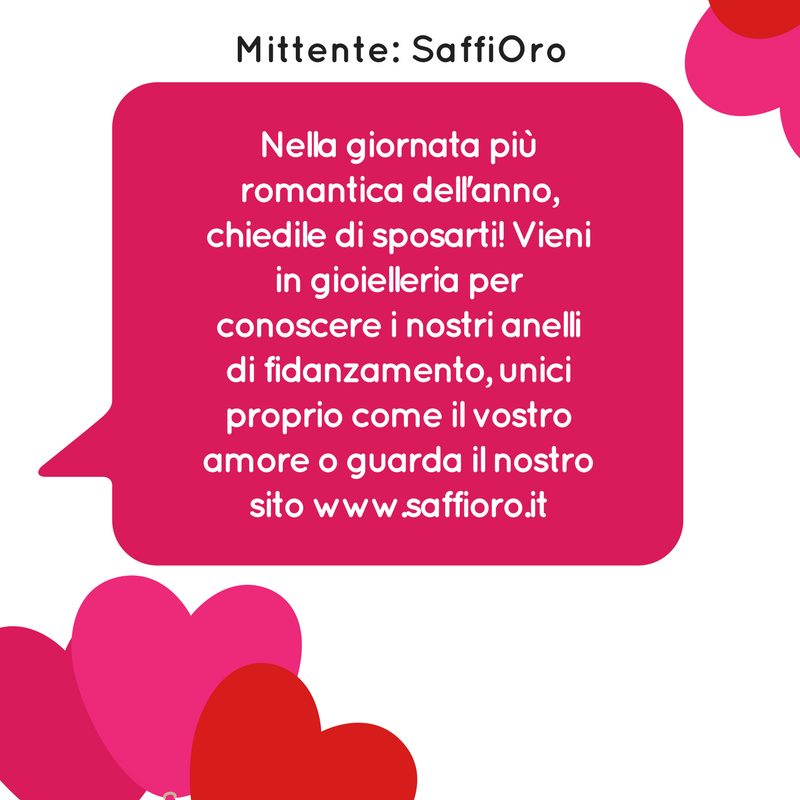 Campagna SMS di San Valentino - Esempio Gioielleria