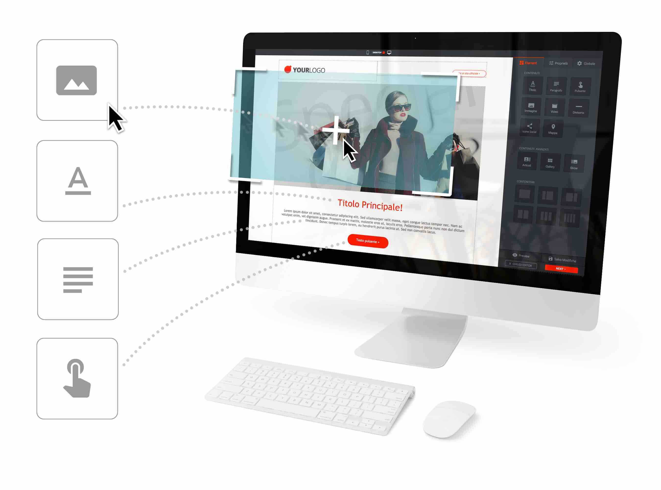 Nuove Landing Page Trendoo - Editor Drag & Drop