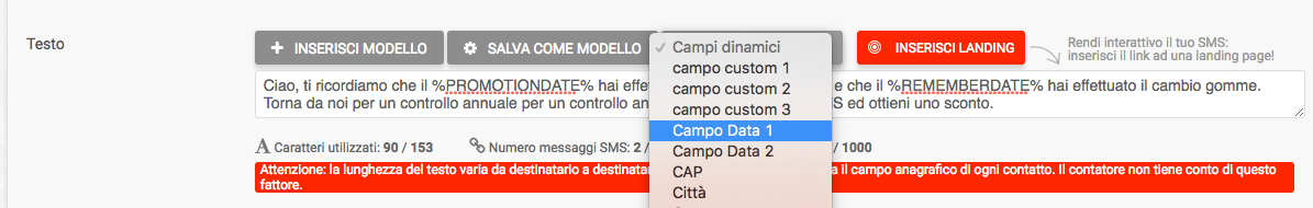 Campi Data - esempio 2 Campi Data - esempio 2