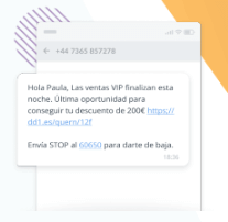 ejemplo sms retail